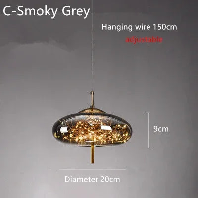 Pendant Light - Nordic Net Red Bedside Chandelier Glass SW-36210345 - SWEET-LIGHTS