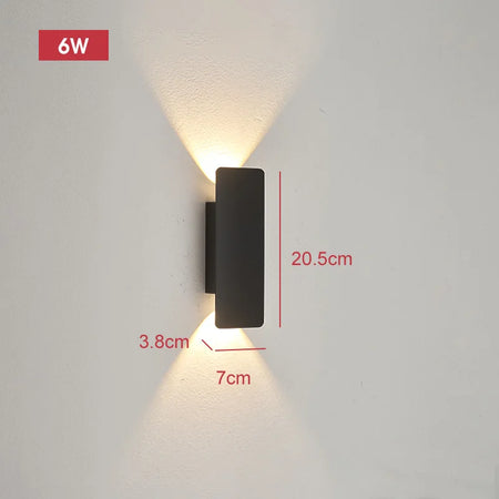 Outdoor Light - Waterproof Aluminum Wall Lamp 18W LED Black SW-36210578 - SWEET-LIGHTS
