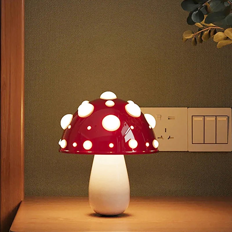 Table Lamp - Fly Amanita Mushroom Lamp with Dual Color LED G9 Bulb USB Rechargeable Desk Light SW-36210458 - SWEET-LIGHTS