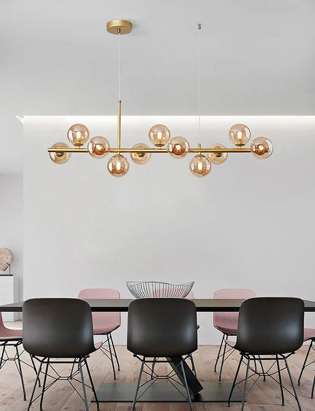 Pendant Light - Modern Long Dining Room Chandelier Glass Ball Lampshade Light Over The Table Kitchen Office Pendant Lamp Home Decor Luminaires SW-36210789 - SWEET-LIGHTS