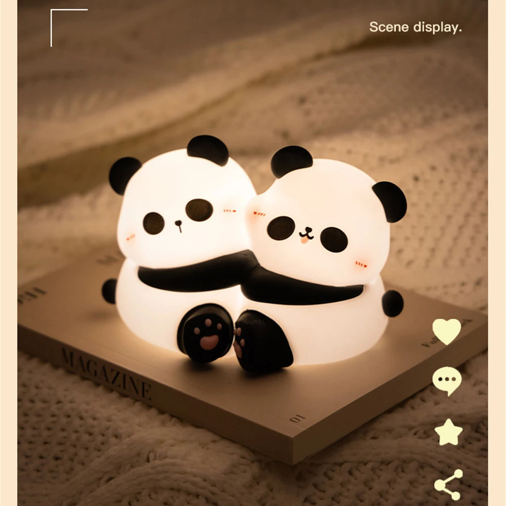 Children Lighting - Cute Hug Panda Night Light LED Squishy Animal Night Lamp 3 Level Dimmable for Kids SW-36210345 - SWEET-LIGHTS