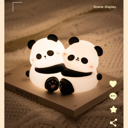 Children Lighting - Cute Hug Panda Night Light LED Squishy Animal Night Lamp 3 Level Dimmable for Kids SW-36210345 - SWEET-LIGHTS