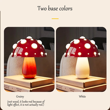 Table Lamp - Fly Amanita Mushroom Lamp with Dual Color LED G9 Bulb USB Rechargeable Desk Light SW-36210458 - SWEET-LIGHTS
