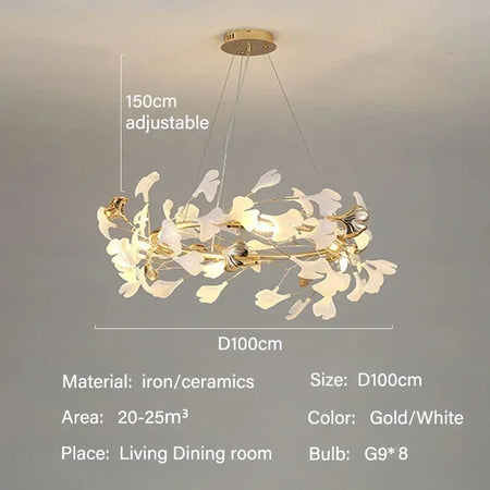 Pendant Light - Modern Luxury Ginkgo LED Chandelier Fixture SW-36210729 - SWEET-LIGHTS
