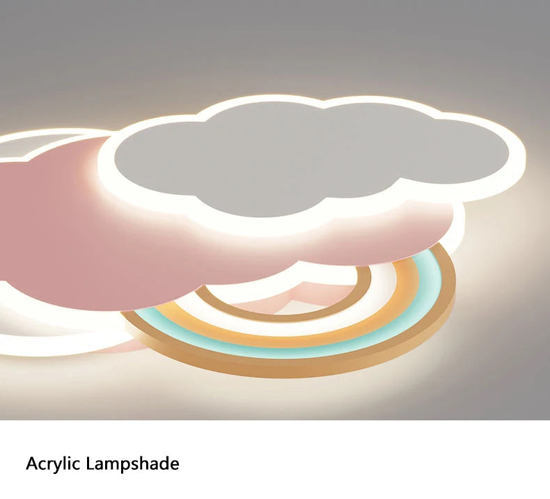 Children Lighting - Romantic Rainbow Cloud Ceiling Lamps 50cm 60cm Pink Light Remote Control SW-36210345 - SWEET-LIGHTS