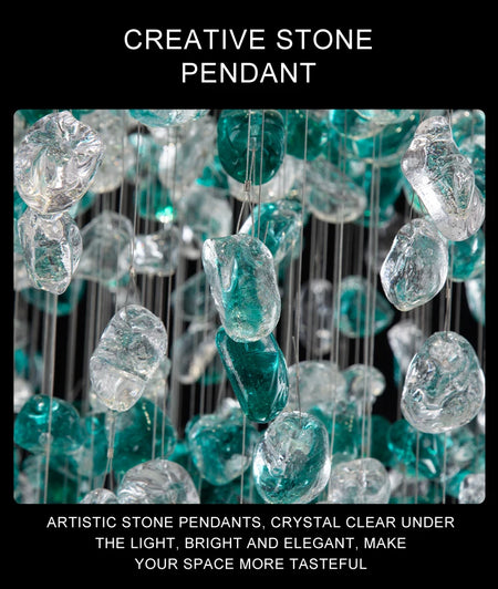 Chandelier - Luxury Large Green Crystal Stone for Lobby Staircase LED SW-36210347 - SWEET-LIGHTS