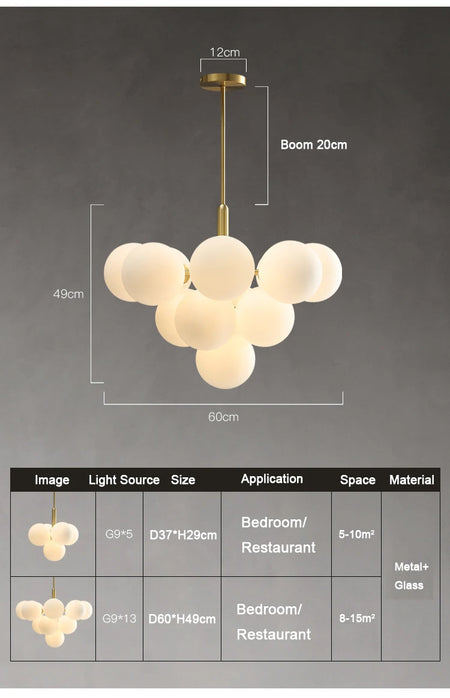 Pendant Light - Nordic Minimalist Glass Ball LED Chandelier for Home Decor SW-36210457 - SWEET-LIGHTS
