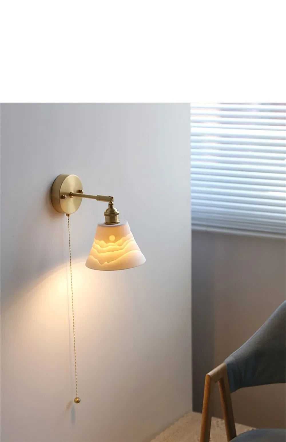 Wall Light - Modern White Ceramic Wall Mounted Lamps for Hotel Bedroom Bedside Pull Switch Sconce Nordic Hallway Aisle SW-36210458 - SWEET-LIGHTS
