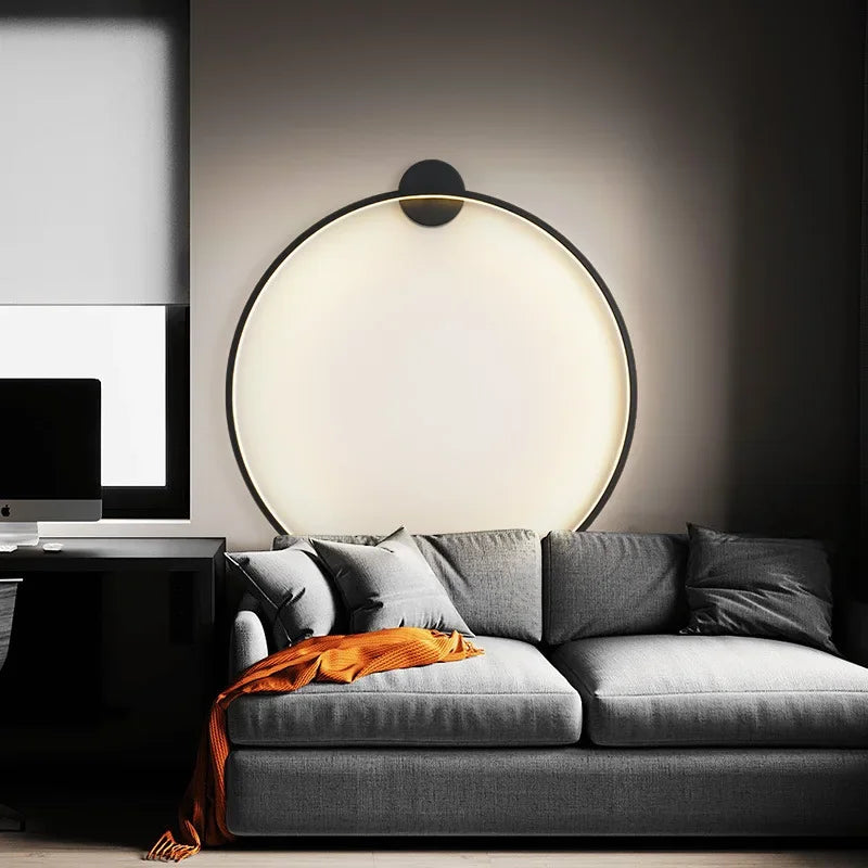 Wall Light - Minimalist Circle Background LED Wall Lamp Indoor Decor Living Room Wall Sconces Bedside Lighting SW-36210456 - SWEET-LIGHTS