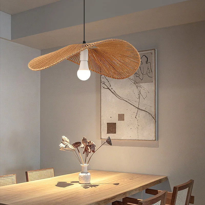 Pendant Light - Boho Rattan Pendant Light Fixture Vintage Farmhouse E27 Hand Woven Hemp Rope Hanging Chandelier SW-36210739 - SWEET-LIGHTS