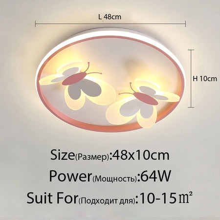 Children Lighting - Kids Ceiling Lamp Butterfly Pink Light SW-36210345 - SWEET-LIGHTS