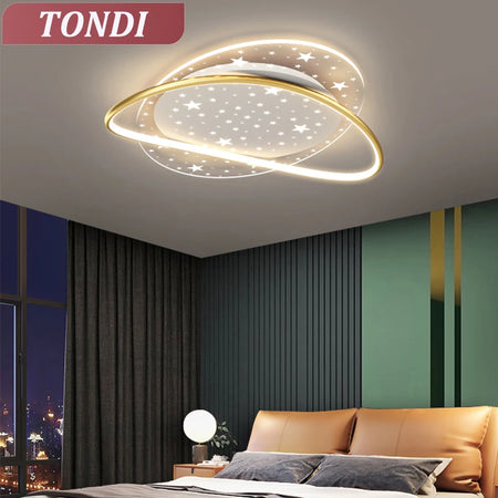 Ceiling Light - New Modern LED Black/Gold with Remote Control SW-36210678 - SWEET-LIGHTS