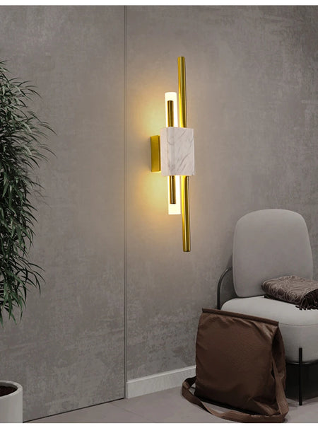 Wall Light - Green Marble Luxury Golden Decor Bedside Lamp Led 8W SW-36210345 - SWEET-LIGHTS