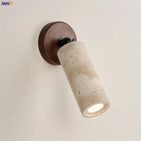 Wall Light - IWHD Modern Nordic LED Walnut Yellow Travertine Lamp SW-36210357 - SWEET-LIGHTS