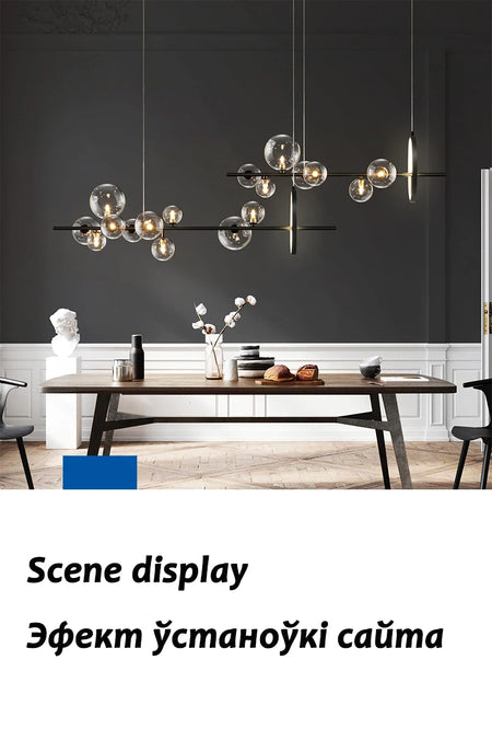 Pendant Light - Nordic LED Chandelier Clear Glass Ball Art Decor SW-36210457 - SWEET-LIGHTS