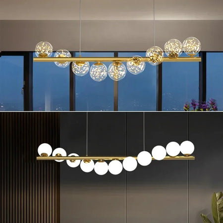 Pendant Light - Modern Led Long Ceiling Chandelier Glass Balls Dining Room Kitchen Hanging Lamp SW-36210345 - SWEET-LIGHTS
