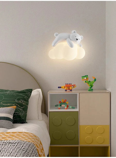 Children Lighting - White Clouds Bear Wall Lamps LED Children's Room Lamp Modern Warm Decor SW-36210345 - SWEET-LIGHTS