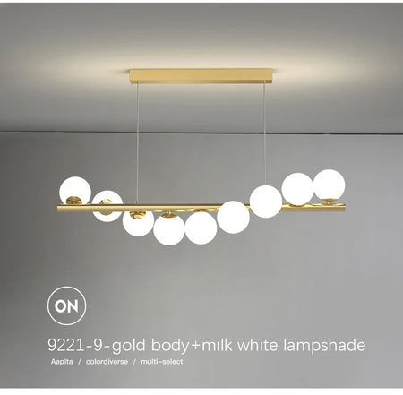 Pendant Light - Modern Led Long Ceiling Chandelier Glass Balls Dining Room Kitchen Hanging Lamp SW-36210345 - SWEET-LIGHTS