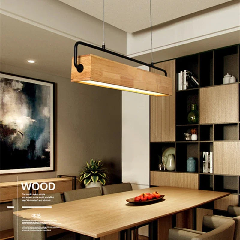 Pendant Light - High-end Simple Nordic Wooden LED with Metal Pole for Restaurants and Cafes Bright SW-36210748 - SWEET-LIGHTS