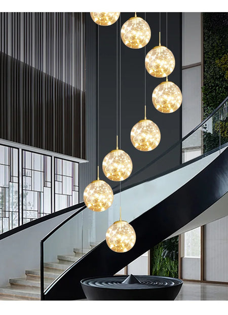 Pendant Light - Modern Led Chandelier Glass Ball Dimmable for Staircase Living Room SW-36210345 - SWEET-LIGHTS