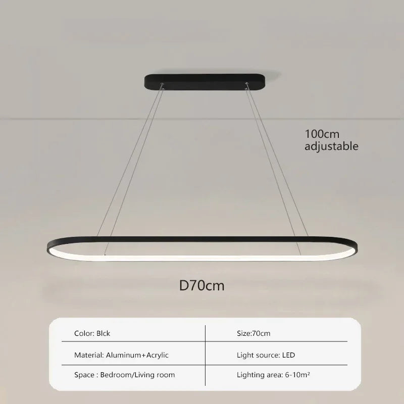 Pendant Light - Modern LED 70/90cm Elliptical Lamp SW-36210789 - SWEET-LIGHTS
