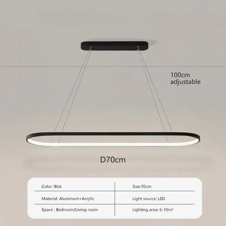 Pendant Light - Modern LED 70/90cm Elliptical Lamp SW-36210789 - SWEET-LIGHTS
