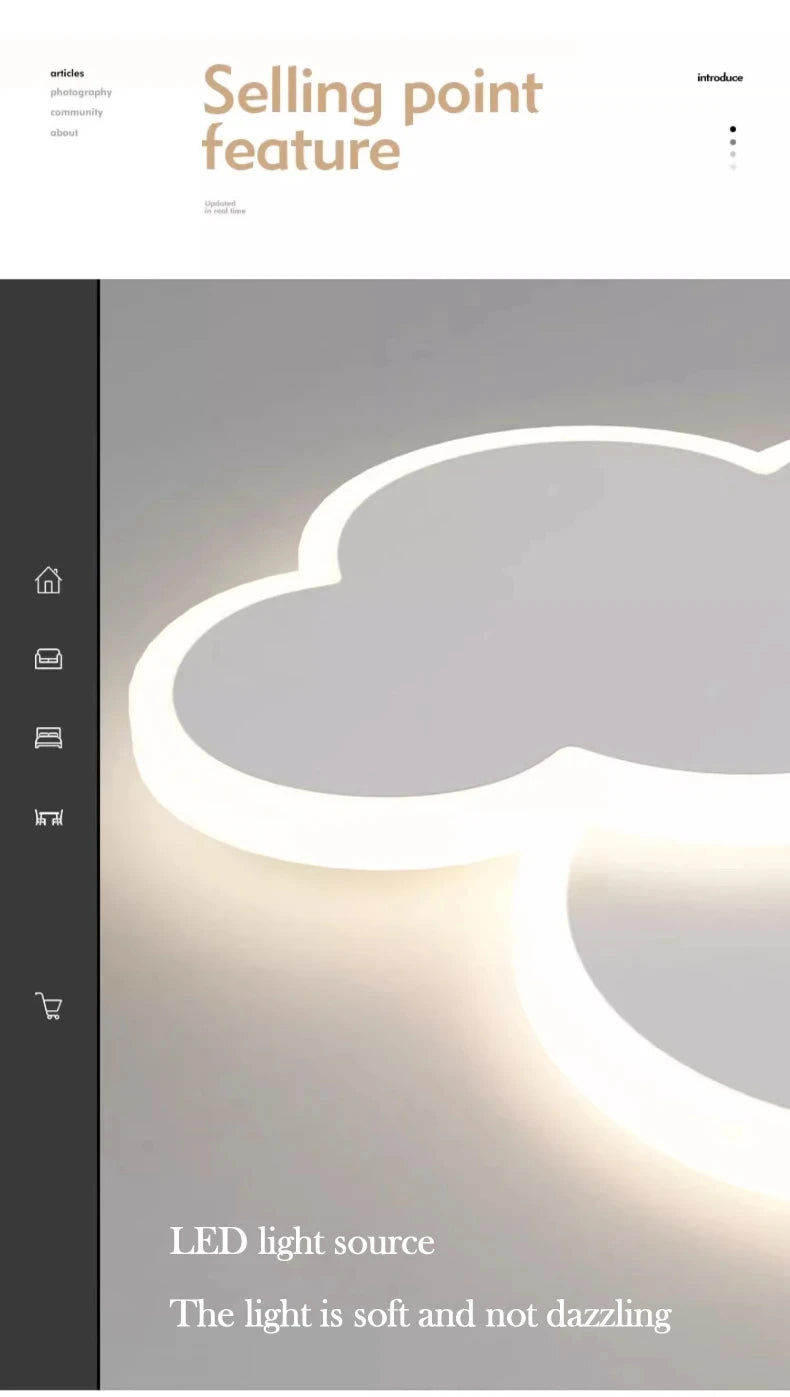 Children Lighting - Creative Cloud Children's Room LED Ceiling Light Modern Bedroom Study Lamp Nordic Designer Fixture SW-36210458 - SWEET-LIGHTS
