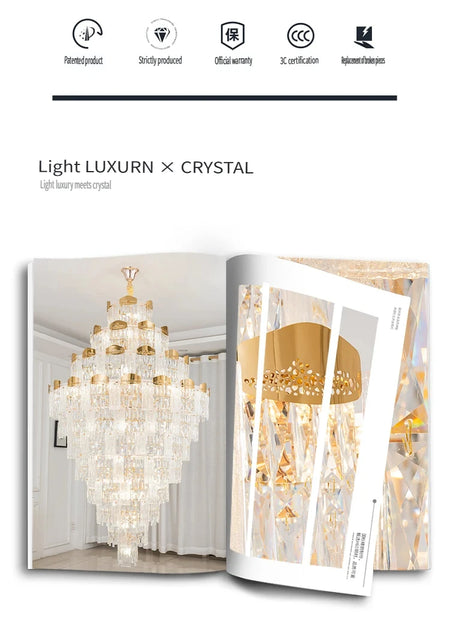 Chandelier - French Duplex High-End Crystal Lights For Luxury Living Room SW-36210789 - SWEET-LIGHTS