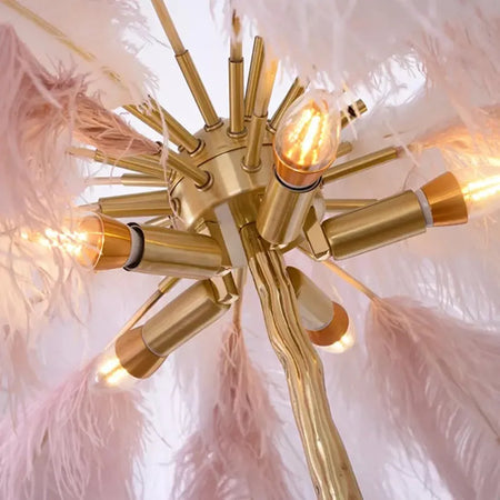 Floor Lamp - Nordic LED Ostrich Feather Deco Gold Resin SW-36210457 - SWEET-LIGHTS