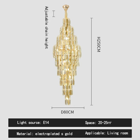 Chandelier - Duplex Building Villa Living Room Crystal Lamp SW-36210457 - SWEET-LIGHTS