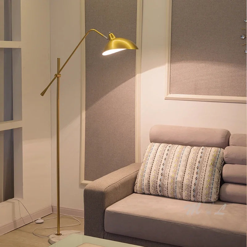 Floor Lamp - Nordic Gold Simple Marble Base Adjustable E27 SW-36210456 - SWEET-LIGHTS