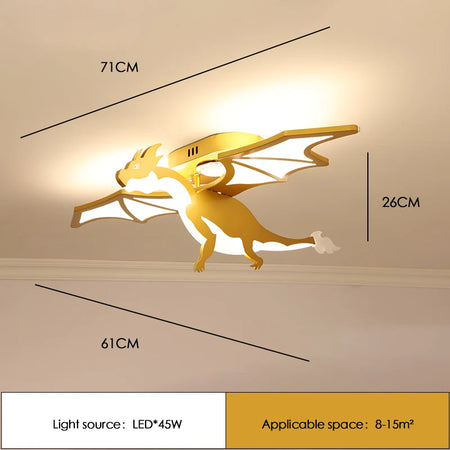 Children Lighting - Golden Dinosaur Fire Breathing Dragon Ceiling Lamps LED Children's Room Light Boy Bedroom Nursery SW-36210345 - SWEET-LIGHTS