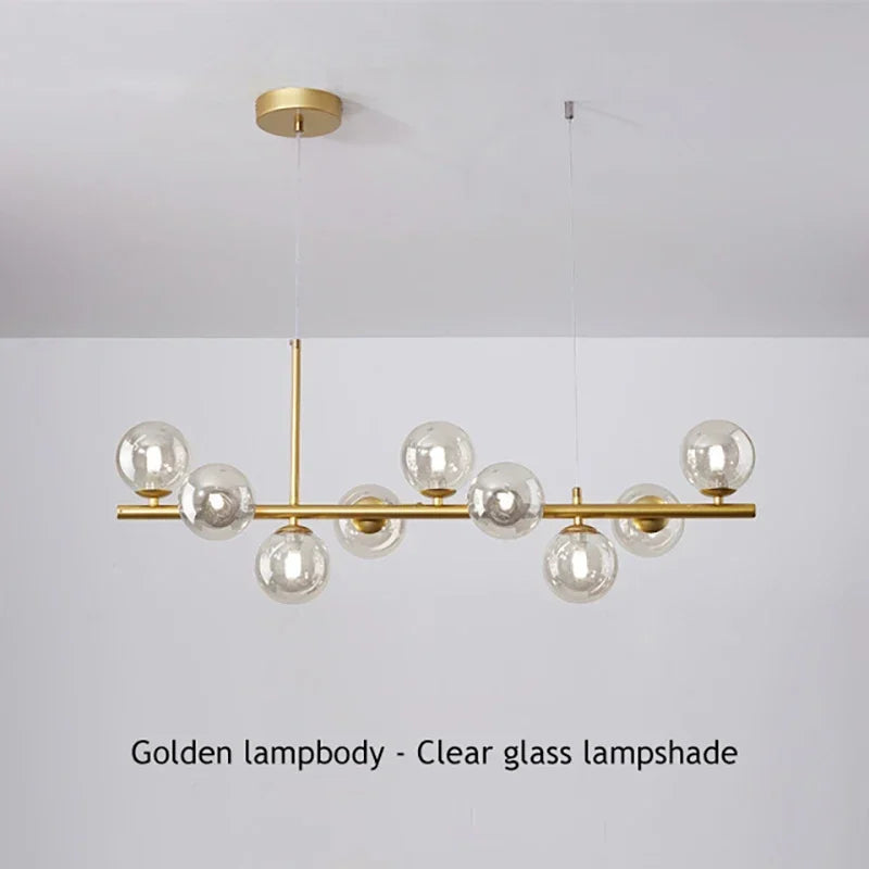 Pendant Light - Modern Long Dining Room Chandelier Glass Ball Lampshade Light Over The Table Kitchen Office Pendant Lamp Home Decor Luminaires SW-36210789 - SWEET-LIGHTS