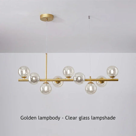Pendant Light - Modern Long Dining Room Chandelier Glass Ball Lampshade Light Over The Table Kitchen Office Pendant Lamp Home Decor Luminaires SW-36210789 - SWEET-LIGHTS