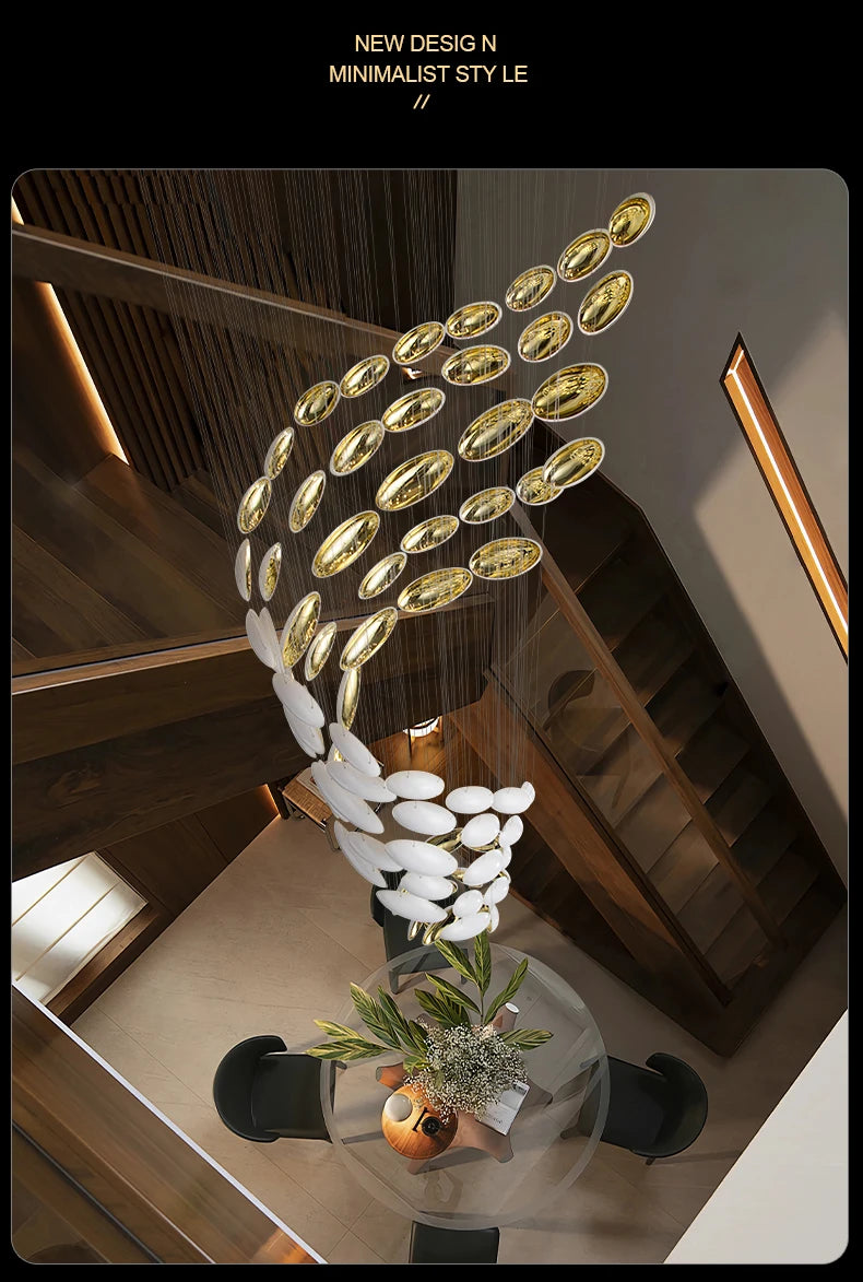 Chandelier - Luxury Lustre Bowl Hanging Chandelier Golden Dragon Egg SW-36210678 - SWEET-LIGHTS