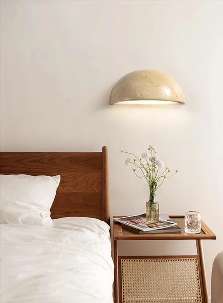 Wall Light - IWHD Modern Nordic LED Walnut Yellow Travertine Lamp SW-36210357 - SWEET-LIGHTS