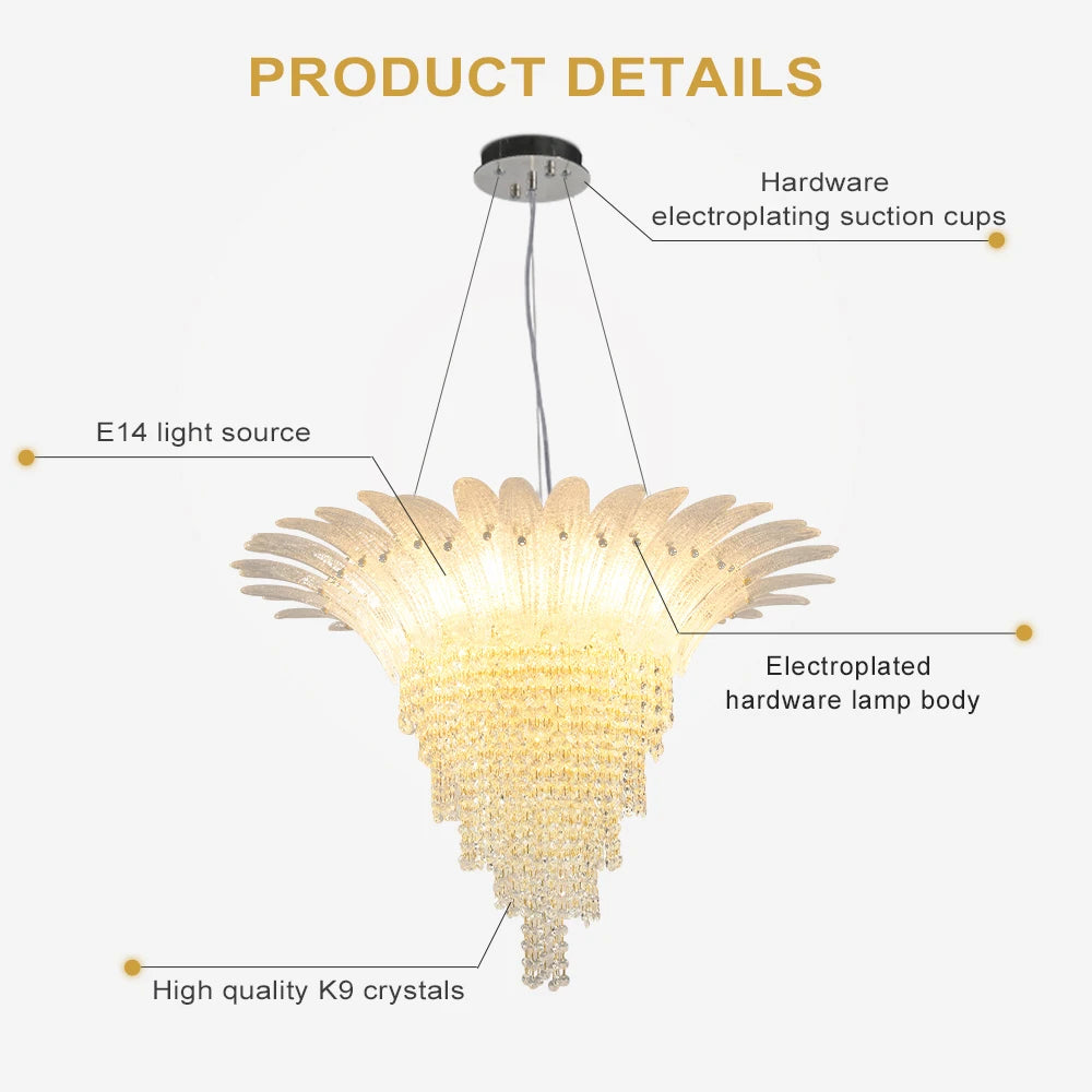 Chandelier - French Designer Crystal Chandelier Adjustable Height SW-36210345 - SWEET-LIGHTS