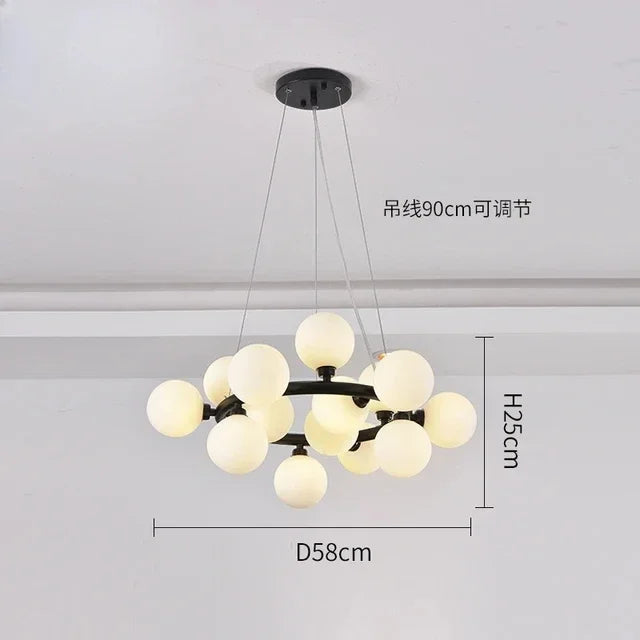 Pendant Light - Nordic LED Glass Ball Chandelier Gold Black Home Decor Lamp SW-36210234 - SWEET-LIGHTS