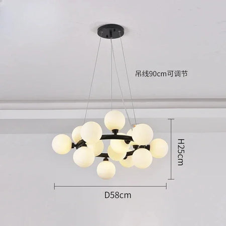Pendant Light - Nordic LED Glass Ball Chandelier Gold Black Home Decor Lamp SW-36210234 - SWEET-LIGHTS
