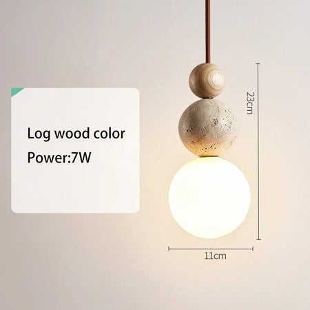 Pendant Light - Luma Cream Yellow Travertine Stone Lamp SW-36210324 - SWEET-LIGHTS