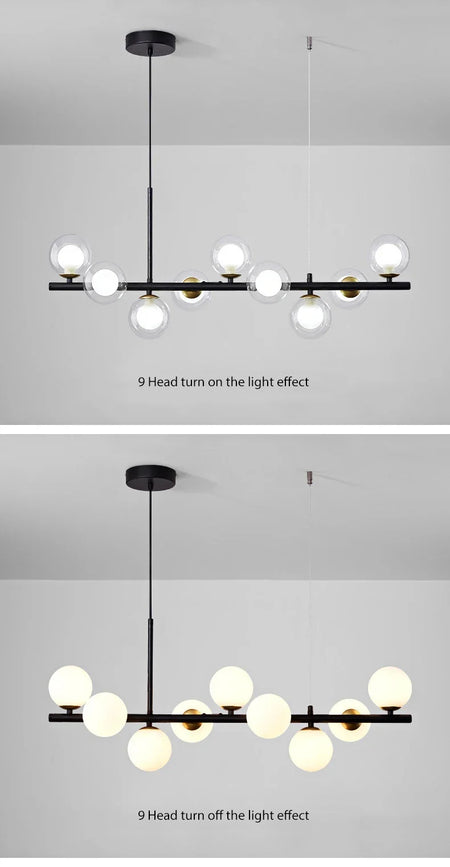 Pendant Light - Modern Long Dining Room Chandelier Glass Ball Lampshade Light Over The Table Kitchen Office Pendant Lamp Home Decor Luminaires SW-36210789 - SWEET-LIGHTS
