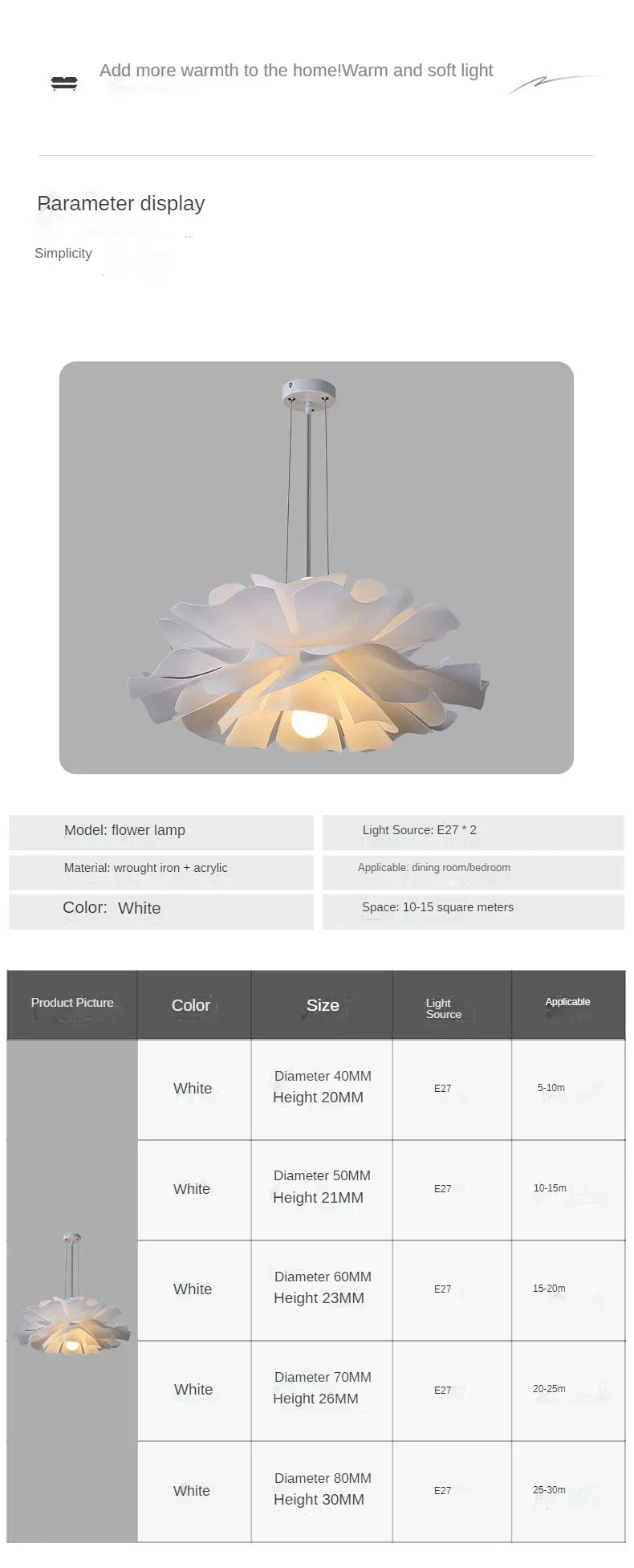 Pendant Light - Modern Acrylic Flower Chandelier LED Lamp SW-36210234 - SWEET-LIGHTS
