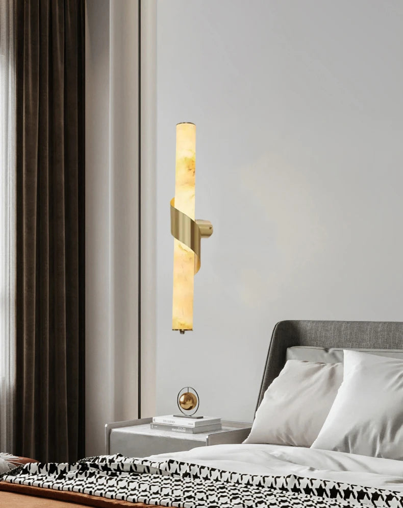 Wall Light - Art Deco Natural Marble Dimmable Copper LED Sconce SW-36210789 - SWEET-LIGHTS