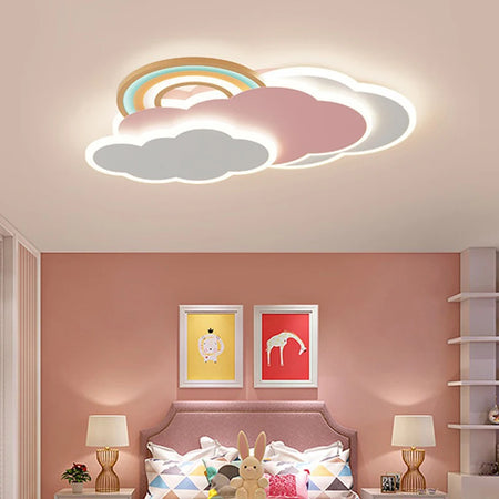 Children Lighting - Romantic Rainbow Cloud Ceiling Lamps 50cm 60cm Pink Light Remote Control SW-36210345 - SWEET-LIGHTS