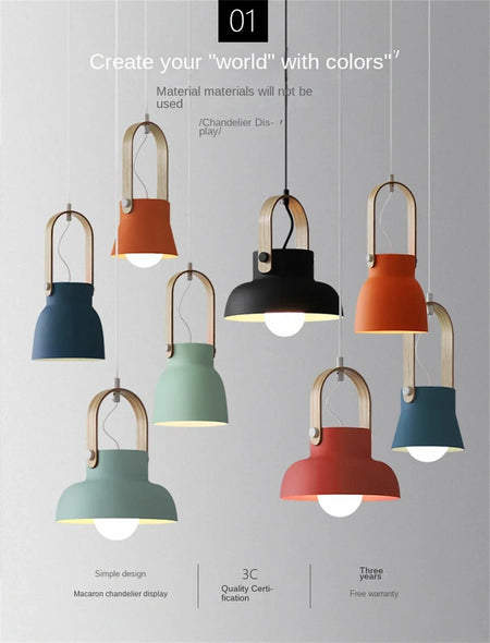 Pendant Light - Nordic Loft LED Iron Macaron Lamp Fixtures SW-36210347 - SWEET-LIGHTS