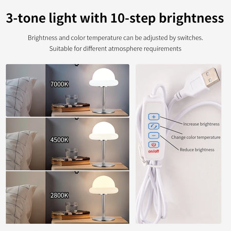 Table Lamp - Modern Cloud Design with USB, 3 Colors, 10 Dims SW-36210458 - SWEET-LIGHTS