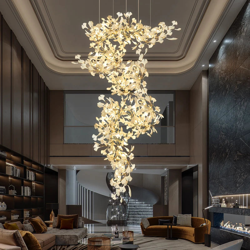 Chandelier - Nordic Ginkgo Leaf Hanging Light for Modern Spaces SW-36210789 - SWEET-LIGHTS