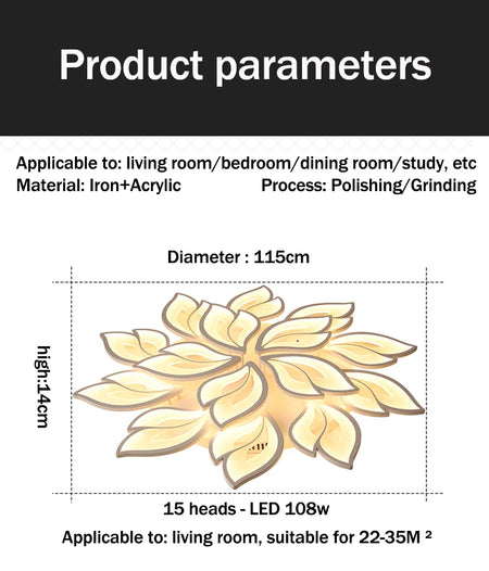 Ceiling Light - Modern LED Ceiling Chandeliers Light for Living Dining Room Bedroom Ceiling Lamps With Remote Control Dimmable Lights Fixtures SW-36210347 - SWEET-LIGHTS