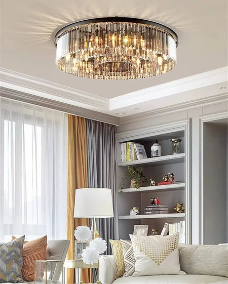 Ceiling Light - Luxury Round Modern Crystal Black E14 Lamp SW-36210478 - SWEET-LIGHTS