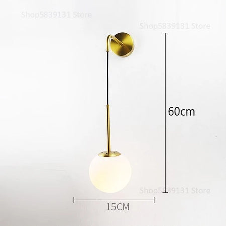 Wall Light - Nordic Modern Vintage Wall Lamps LED Glass Ball Mirror Bedroom Living Room Light Fixtures SW-36210345 - SWEET-LIGHTS